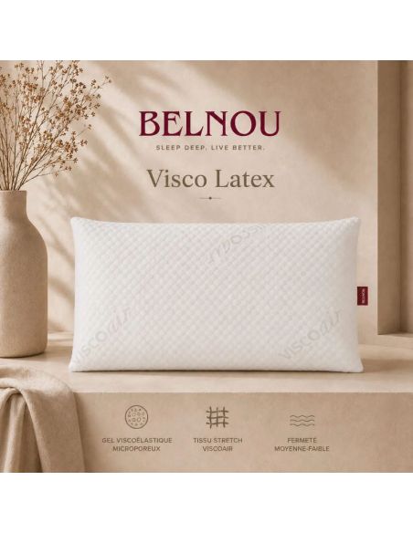 Oreiller en mousse à mémoire de forme viscoélastique VISCO LATEX