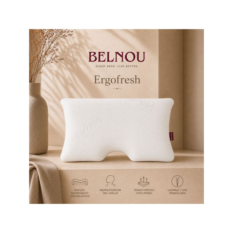 Oreiller en mousse à mémoire de forme viscoélastique ERGOFRESH 55x40