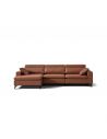 Canapé coulissant plateau manuel SERENA avec chaise longue coulissante manuelle coffre, structure unique 3 places, L250cm
