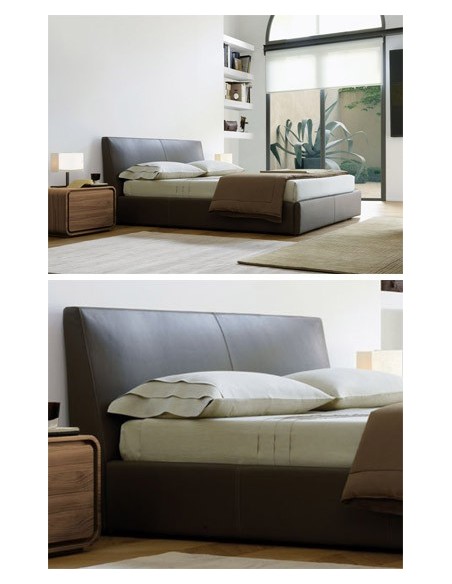 Lit avec sommier 160x200 roger cuir, Jesse