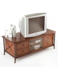 Meuble TV bois et fer forgé