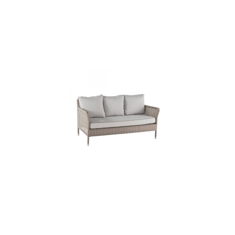 Canapé 2 places en résine récif Antibes 648/2 avec coussin tissu perle T552