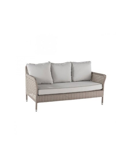 Canapé 2 places en résine récif Antibes 648/2 avec coussin tissu perle T552