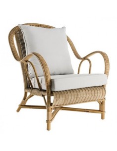 Fauteuil Nantucket en finition patiné 980/1-PAT avec coussin tissu T552