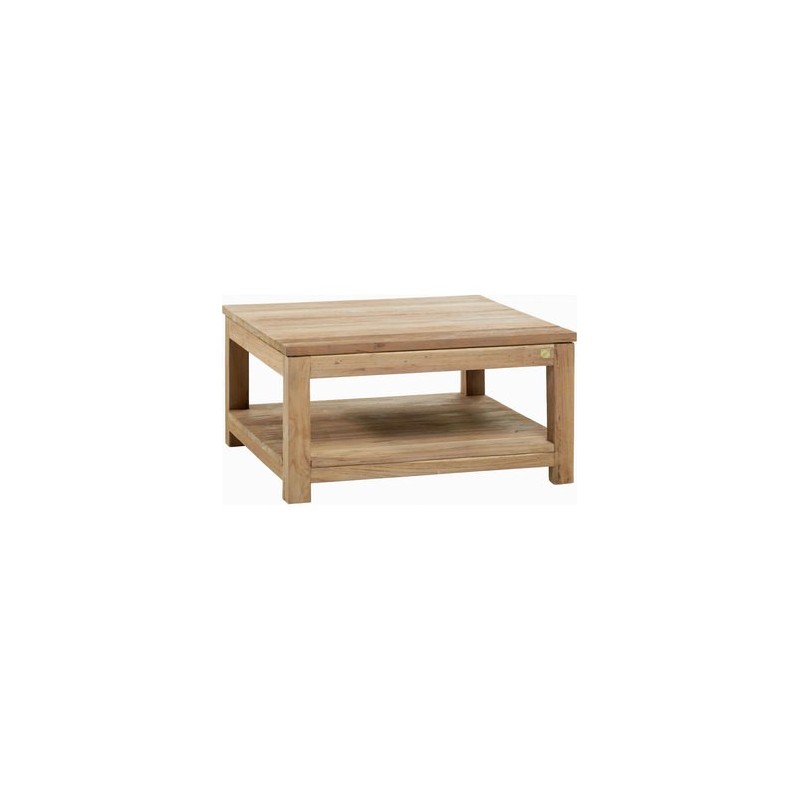 Table basse carrée en teck brossé naturel Drift M40T
