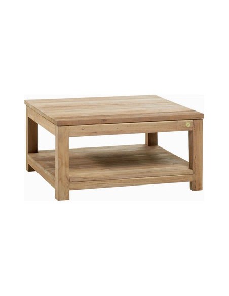 Table basse carrée en teck brossé naturel Drift M40T