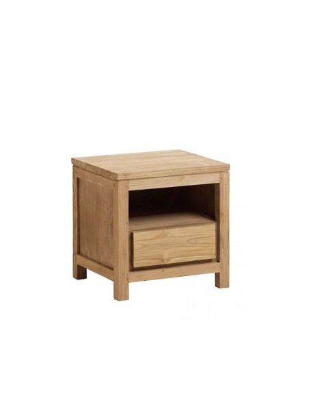 Chevet 1 tiroir en teck brossé naturel Drift M77T