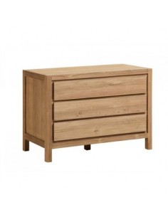 Commode 3 tiroirs en teck brossé naturel Drift M78T