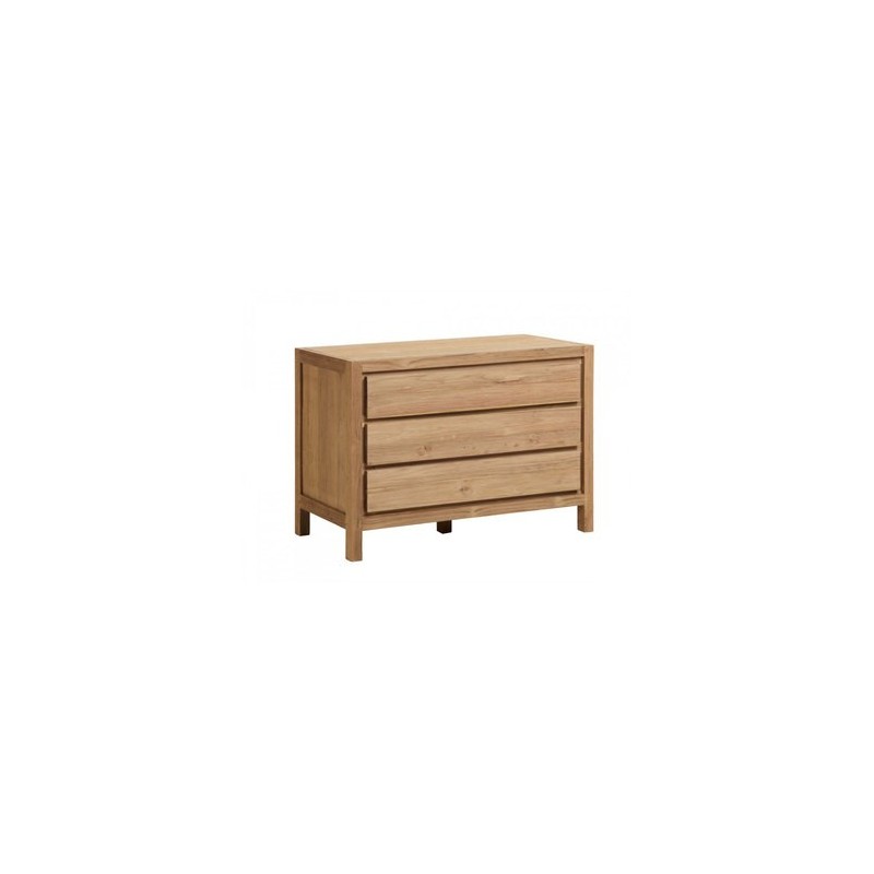 Commode 3 tiroirs en teck brossé naturel Drift M78T
