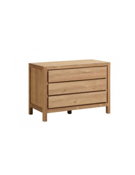 Commode 3 tiroirs en teck brossé naturel Drift M78T