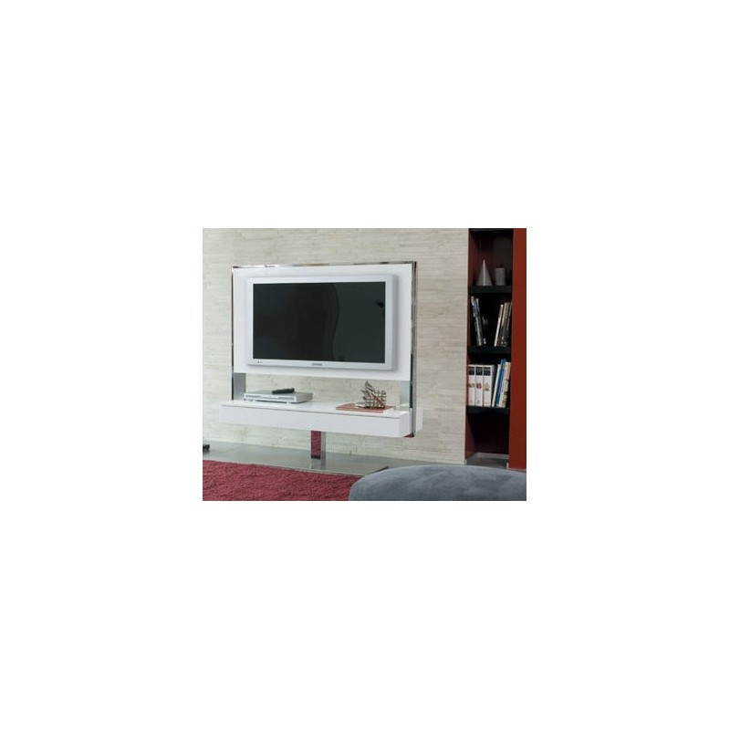 Meuble TV laqué blanc mat TECNO 140 Sambométal