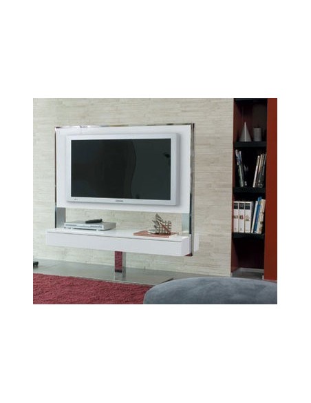 Meuble TV laqué blanc mat TECNO 140 Sambométal