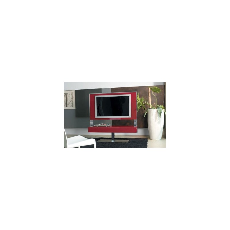 Meuble TV laqué rouge mat TECNO 140 Sambométal