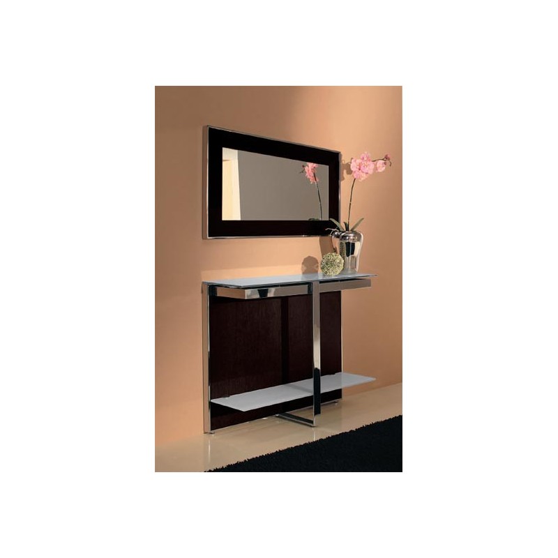 Miroir en bois chêne finition chêne fumé ELIOT Sambométal