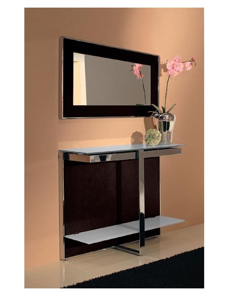 Miroir en bois chêne finition chêne fumé ELIOT Sambométal