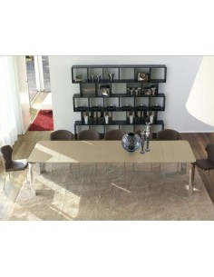 Table ARTHUR chrome et verre