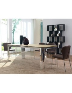 Table ARTHUR chrome et verre 2