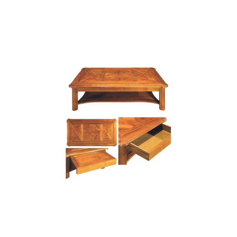 Table basse Pays de Rance René Trotel réf 420, mobilier préparé et reconditionné