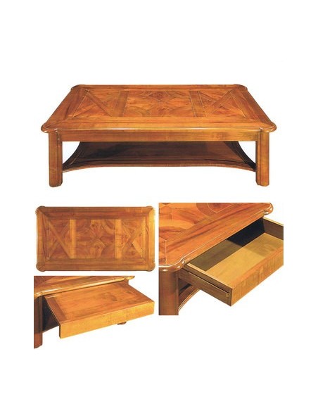 Table basse Pays de Rance René Trotel réf 420, mobilier préparé et reconditionné