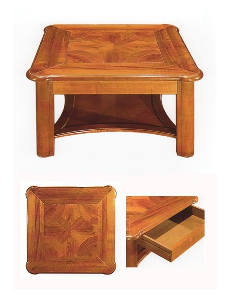 Table basse Pays de Rance René Trotel ref 460, mobilier préparé et reconditionné