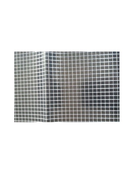 PVC souple 40/100 ARMÉ au mètre, largeur 200 cm, largeur du quadrillage 10 x 10 mm