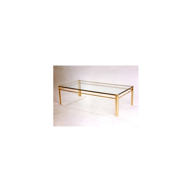 Table basse rectangulaire en laiton massif