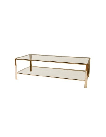 Table basse 2 niveaux en laiton massif