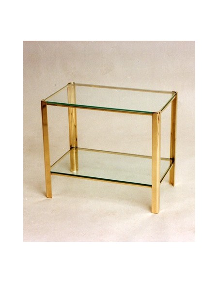 Table de chevet rectangulaire en laiton massif