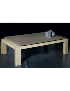 Table basse chêne et béton réf. 991