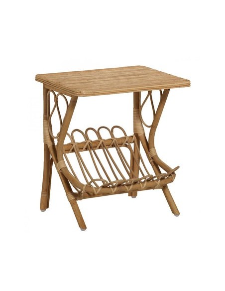 Chevet avec plateau Lydie en canne naturelle V12R + PANV12R