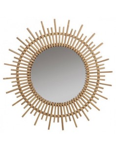 Miroir Planète en canne naturelle V80