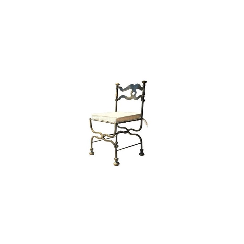 Chaise lyre assise treillis, Ligne Métal