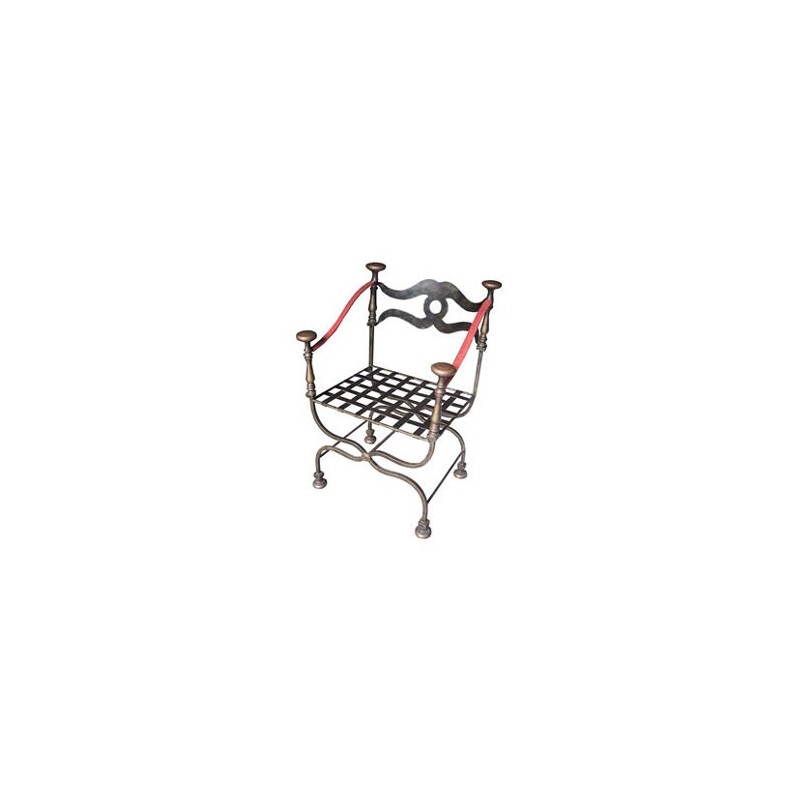 Fauteuil lyre assise treillis, Ligne Métal