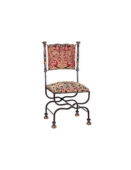 Chaise fer forgé lyre chateau
