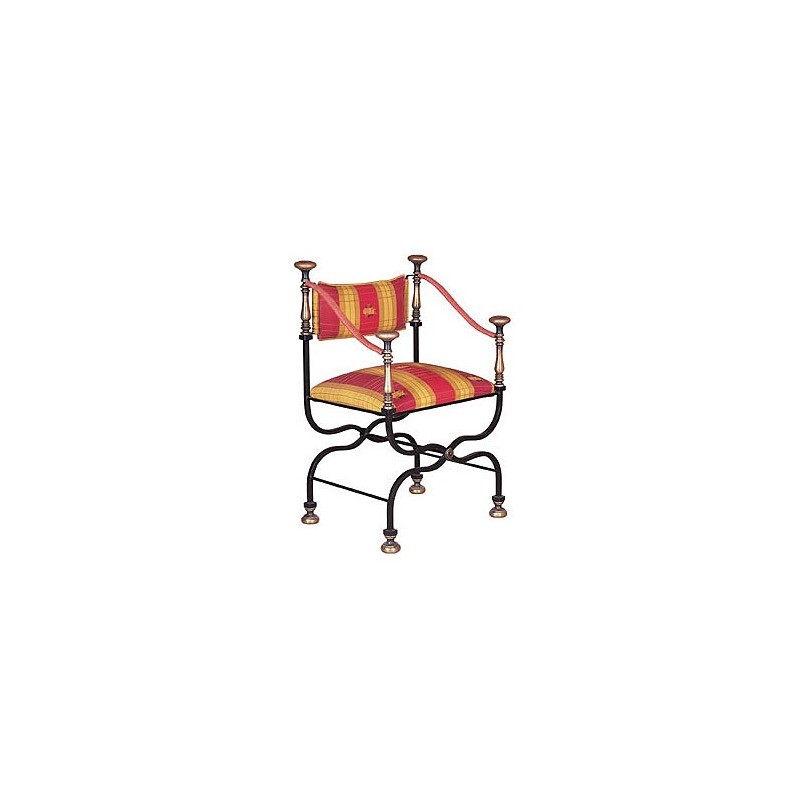 Fauteuil lyre fer forgé, Ligne Métal