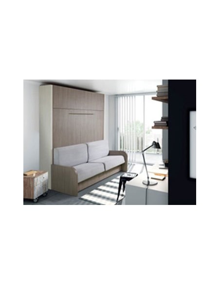 Lit rabattable réf 1055, 140 cm x 200 cm, tissu suède