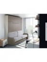 Lit rabattable réf 1055, 140 cm x 200 cm, tissu suède
