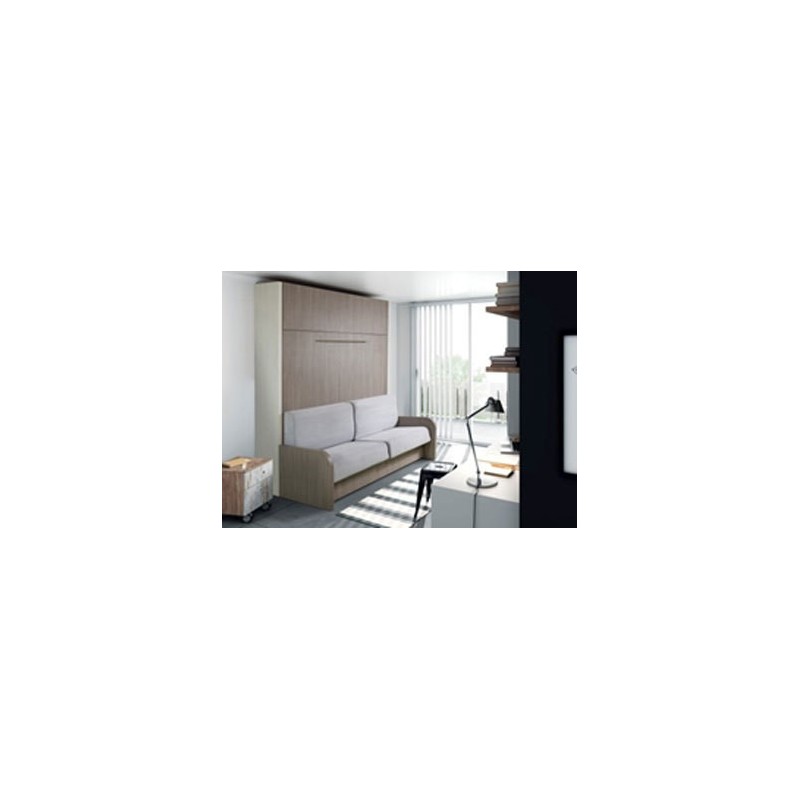 Lit rabattable réf 1055, 160 cm x 200 cm, tissu suède