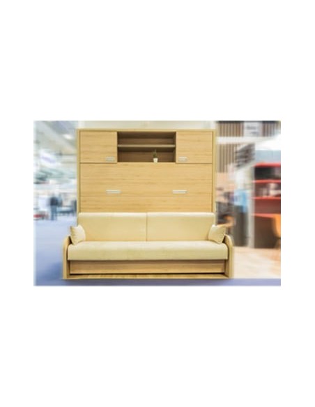 Lit rabattable réf 1059, 140 cm x 200 cm, tissu suède