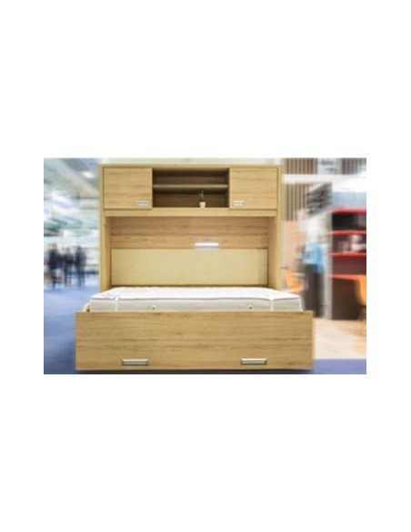 Lit rabattable réf 1059, 160 cm x 200 cm, tissu suède