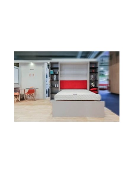 Lit rabattable réf 1060, 140 cm x 200 cm, tissu suède