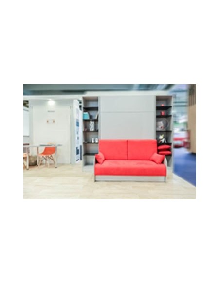 Lit rabattable réf 1060, 140 cm x 200 cm, tissu suède