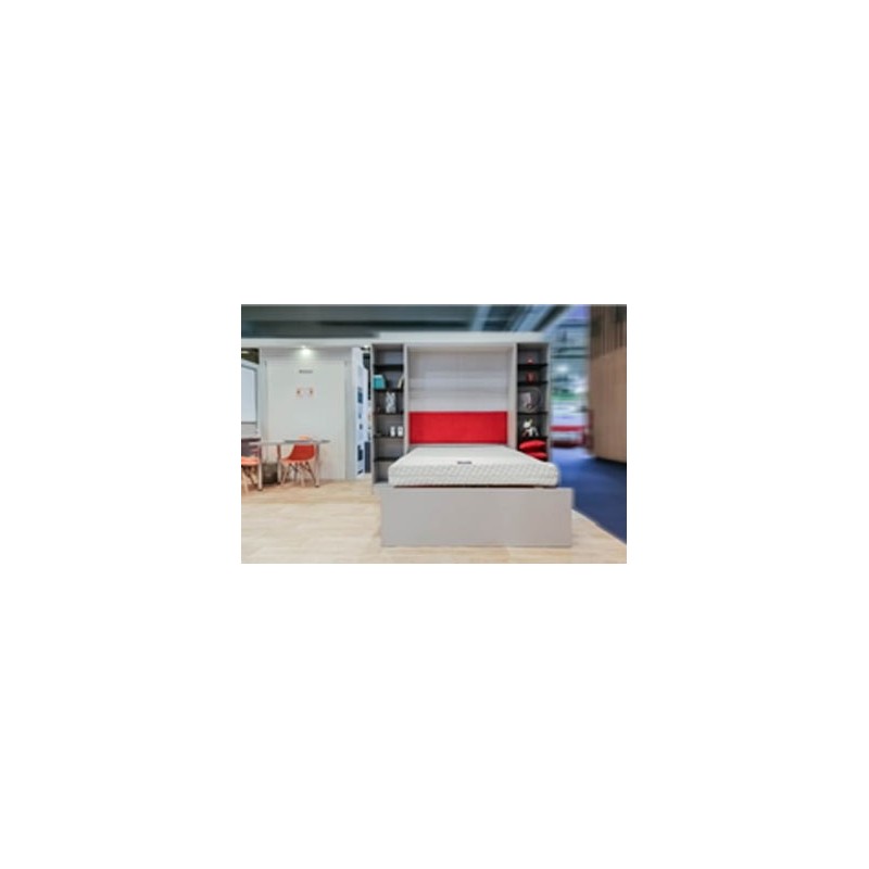 Lit rabattable réf 1060, 160 cm x 200 cm, tissu suède