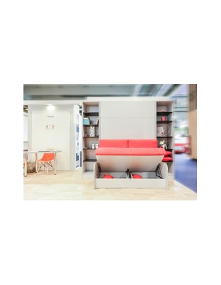 Lit rabattable réf 1060, 160 cm x 200 cm, tissu suède