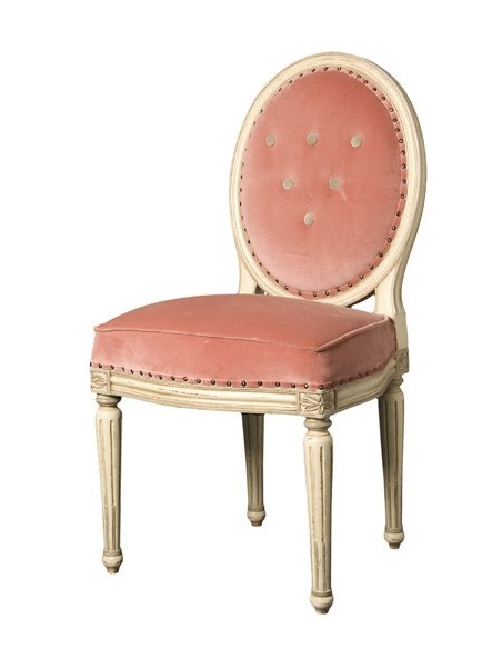 Chaise MÉDAILLON rose, Louis XVI