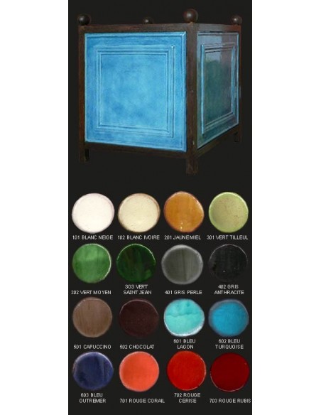 Bac a oranger bleu turquoise 68cm
