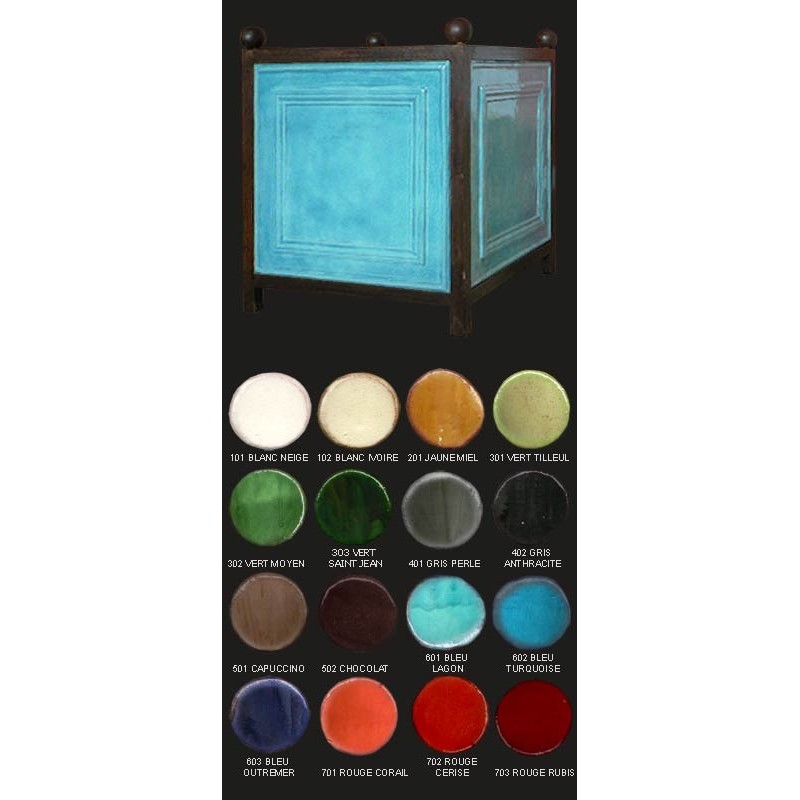 Bac a oranger bleu lagon 48cm