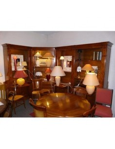 Grande bibliothèque d'angle style Louis Philippe