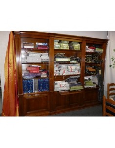 Bibliothèque double corps en merisier