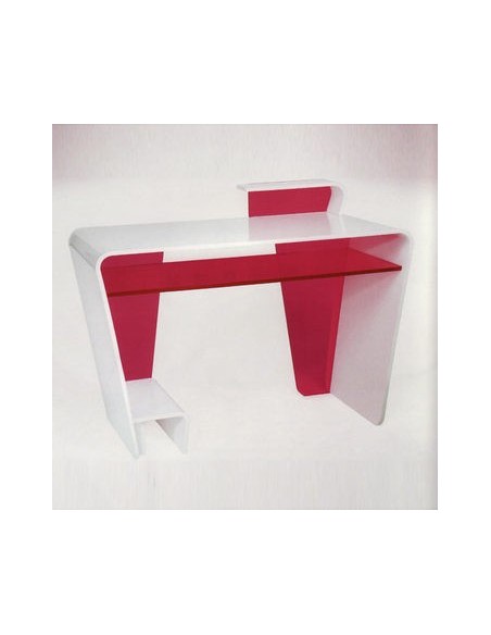 Bureau multimédia en plexiglas bicolore Aleks